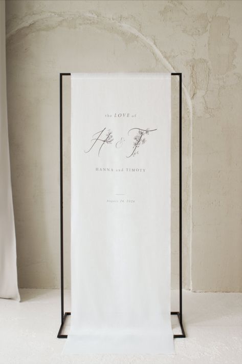 Welcome wedding sign with stand, a custom linen fabric sign for special events, ideal for weddings and special events. Linen Welcome Sign, Fabric Sign, Engagement Signs, Welcome Wedding Sign, Linen Wedding, Wedding Linens, Ceremony Backdrop, Fabric Backdrop, Wedding Mood Board