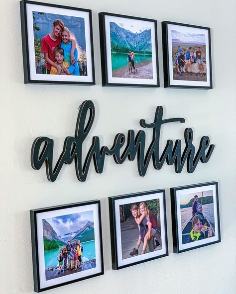 School Pictures Display, Travel Photo Wall, Travel Photos Display, Travel Themed Room, Family Pictures On Wall, Souvenir Display, Travel Gallery Wall, Adventure Wall, Frame Wall Collage