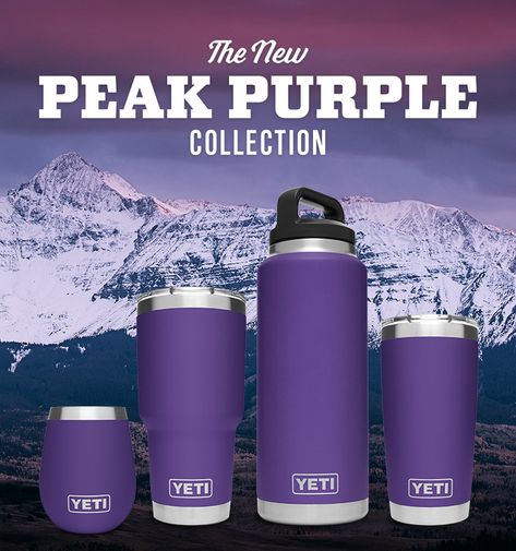 Peak Purple YETI Rambler Drinkware Yeti Gift Ideas, Yeti Cup Designs, Amazon Account, Yeti Coolers, Purple Things, Yeti Cups, Yeti Cup, Cup Designs, Yeti Rambler