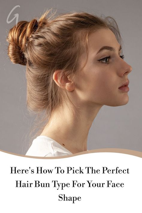 Whenever we want to get our hair out of our faces while still looking cute, buns are our go-to hairstyles. Plus, they're lifesavers on harsh windy days and prevent our hair from interfering with some of our favorite outfits. #buns #hair #hairstyles Types Of Hair Bun, Types Of Buns, Rectangle Face Shape, Rectangle Face, Angular Face, Cute Buns, Square Face Hairstyles, The Bun, Sleek Updo