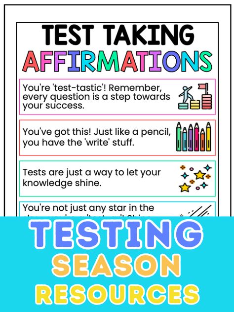 Essential Test Taking Tips and Strategies for Elementary Students - Teach To Love Learning Testing Inspiration For Students, Test Taking Strategies Anchor Chart, Test Taking Skills Elementary, Test Taking Tips, Context Clues Games, Growth Mindset Lessons, Test Prep Strategies, Love Test, Classroom Assessment