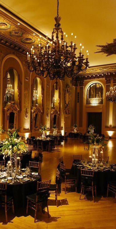 Wedding Venues Dark Academia, Ball Venue Aesthetic, Prom Venue Aesthetic, Fancy Banquet Aesthetic, Book Of Life Wedding Theme, 1920s Ballroom, Luxury Ballroom, Elegant Ballroom Wedding, Prom Venues