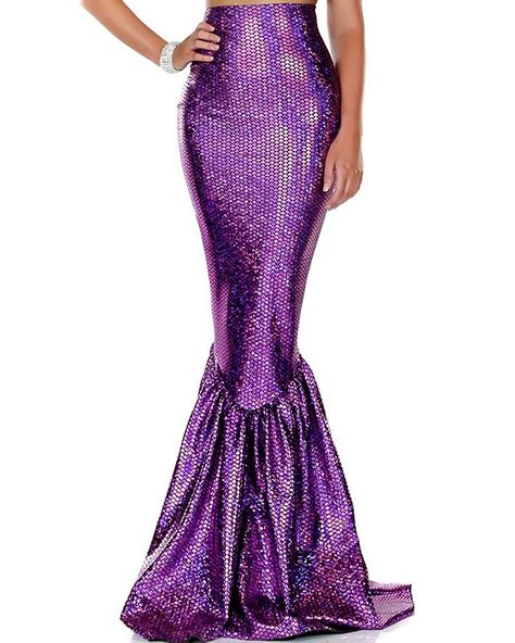 Mermaid Tail Skirt, Mermaid Halloween Costumes, Womens Costume, Mermaid Halloween, Spicy Lingerie, Mermaid Outfit, Purple Mermaid, Metallic Skirt, Mermaid Costume