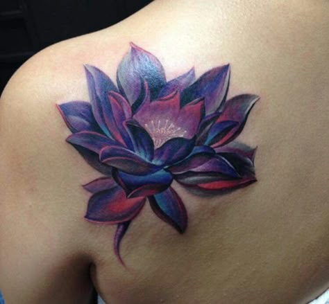 Lotus purple Red And Purple Tattoo, Lotus Flower Tattoos For Women, Lotus Flower Cover Up Tattoo For Women, Upper Arm Cover Up Tattoos For Women, Lotus Flower Chest Tattoo, Dark Purple Flower Tattoo, Black Lotus Flower Tattoo Cover Up, Lotus Tattoo Watercolor, Lotus Flower Color Tattoo