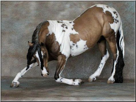 Eucharist Symbolism: This horse symbolizes us, us kneeling down, but even more so us bowing down to the Lord. This horse is doing exactly the same thing as we do to celebrate the Eucharist. We bow to the Lord, our Savior by honoring the blood and body of Christ. Simple Pillow, Bryer Horses, Painted Horses, Breyer Horse, Painted Pony, Custom Horse, Most Beautiful Animals, Majestic Horse, Model Horses