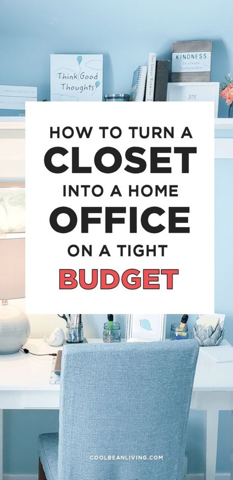 Cloffice Ideas Small Spaces, Closet Turned Office, Home Office On A Budget, Office On A Budget, Cloffice Ideas, Functional Office, White Shag Rug, Closet Office, Midlife Women