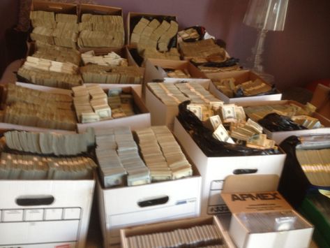 Some $35 million in cash was found stashed in boxes at one downtown L.A. location raided on Sept. 10, 2014. (Credit: Department of Justice) Federal Agent, Money Stacks, Gold Bars, Gold Money, Money On My Mind, Money Magnet, Money Goals, Money Laundering, Money And Happiness