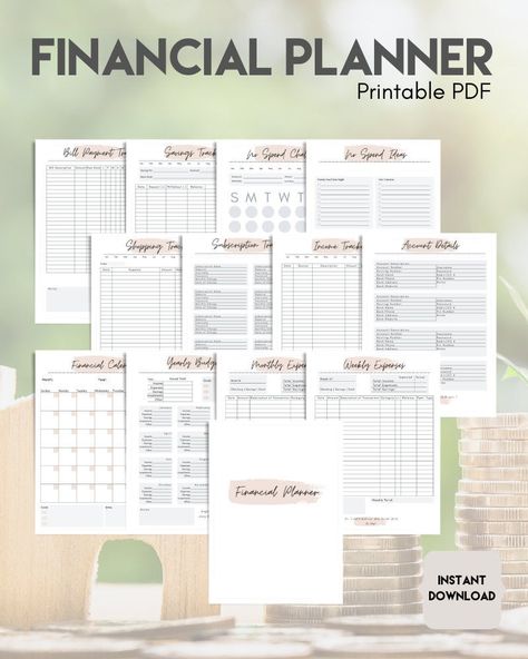 Financial Planner Printable, Budget Planner, Home Budget Planner, Family Budget, Budget Printable, Finance Bundle Printable, Bill Tracker by GeminiCreativeCo on Etsy Credit Card Tracker, Financial Planning Printables, Family Schedule, Spending Tracker, Home Budget, Mom Planner, Budget Planner Printable, Family Finance, Family Budget