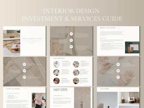 Your client needs this! 👇🏼 ✨NEW LISTING✨ The Interior Design Investment & Services Guide. Help your clients understand the reason they should invest in your service, with ready to use text and detailed informative content. I loved creating this particular product. Making a beautiful presentation is a blast, but when they offer accurate information that will help boost your business in style, that’s the best! 💛 Shop our Etsy Shop (link in bio). #laurenspencerdesigns #interiordesign #digita... Interior Design Template, Minimal Interior, Presentation Styles, Guide Template, Interior Design Presentation, Interior Design Guide, Design Presentation, Interior Design Portfolio, Canva Design