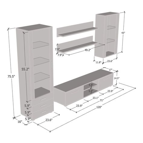 Modern Wall Unit, White Entertainment Center, Modern Wall Units, Building Inspiration, Living Room Tv Unit Designs, Tv Room Design, Light System, Entertainment Console, Wall Units