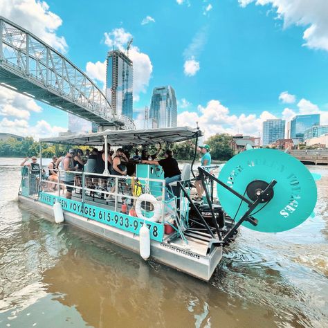 Nashville Party Boat | River Queen Voyages - River Queen Voyages | Kayak Nashville, TN | Cumberland River Tour Party Pontoon, Nashville Party, Nashville Attractions, Nashville Tours, River Queen, Nashville City, Party Boat, Cumberland River, Visit Nashville