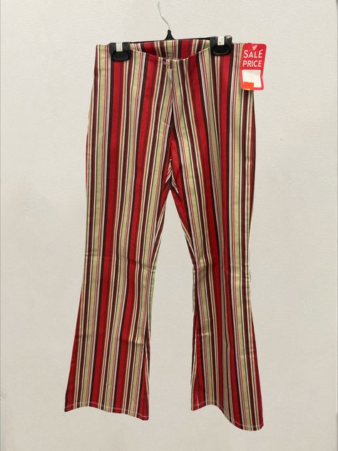 Vintage 90s Y2k deadstock flare pants #vintage #fashion #y2k #pants #trendy #90s #striped #fashionstyle #style #aesthetic Strip Pants, Thrift List, Belt Y2k, Smart Clothes, Striped Flare Pants, Y2k Pants, Thrifted Outfits, Fashion Y2k, Smart Outfit