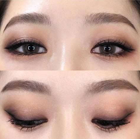 Monolid Eyeliner, Teknik Makeup, Makeup Asian, Korean Makeup Tips, Korean Eye Makeup, Makijaż Smokey Eye, Asian Eye Makeup, Asian Eyes, Trendy Makeup