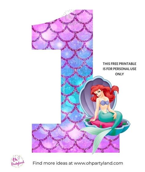 Free printable little mermaid numbers #littlemermaid #thelittlemermaid #mermaid #ariel #numbers #freeprintable Little Mermaid Cupcakes, Mermaid Printables, Mermaid Cupcake Toppers, Little Mermaid Cakes, Mermaid Birthday Party Decorations, Mermaid Cupcakes, Mermaid Birthday Cakes, Mermaid Theme Birthday Party, Happy Birthday Printable