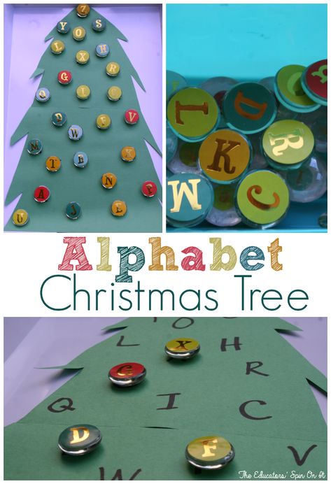 Alphabet Christmas Tree Activity for Kids from The Educators' Spin On It Christmas Tree Activity, Activities For Christmas, Christmas Tree Game, Tree Activity, Kids Christmas Tree, Alphabet Christmas, Christmas Kindergarten, Alphabet Crafts, Letters For Kids