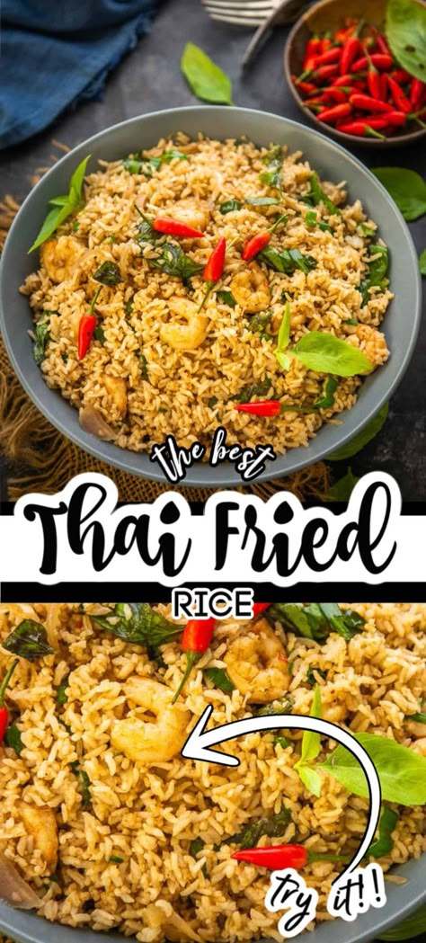 Thai Rice Recipes, Continental Dishes, Khao Pad, Curry Fried Rice, Thai Fried Rice, Fried Rice Recipe Easy, Pork Fried Rice, Thai Recipe, Spicy Rice