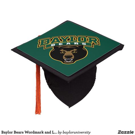 Baylor Bears Wordmark and Logo Graduation Cap Topper Highschool Diploma, Veterinary School, Graduation Party Centerpieces, White Honey, College Ideas, Party Topper, Bear Pride, Graduation Cap Toppers, Honey Dew