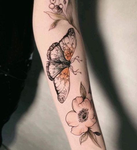 Butterfly Tattoos Hand, Butterfly Tattoos For Women Arm, Gnarly Tattoos, Tattoos For Women Arm, Sketchy Tattoo, Tattoos Hand, 9 Tails, Insect Tattoo, Butterfly Tattoos For Women