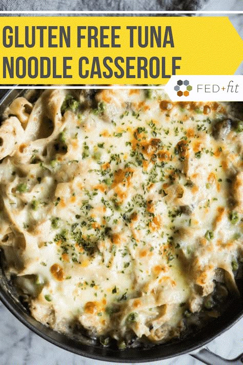 This Gluten Free Tuna Noodle Casserole is an updated version of the casserole we had as kids! This healthy, nutrient dense casserole is easy and a great weeknight family meal when comfort food is a menu request. #healthy #glutenfree #easy Gluten Free Tuna Noodle Casserole, Gluten Free Tuna Casserole, Tuna Noodle Casserole Easy, Gluten Free Casserole, Dairy Free Sauces, Tuna Casserole Recipes, Canned Seafood, Healthy Tuna, Tuna Noodle Casserole