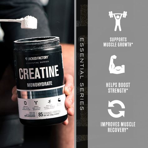 Creatine Monohydrate Powder 5g per Serving - 85 Servings of Pure Creatine Powder for Muscle Growth & Recovery, Build Muscle & Increase Strength, Improve Performance - Unflavored Creatine Supplement, Creatine Powder, Best Creatine, Supplements For Muscle Growth, Post Workout Shake, Muscle Hypertrophy, Fitness Supplements, Pre Workout Supplement, Creatine Monohydrate