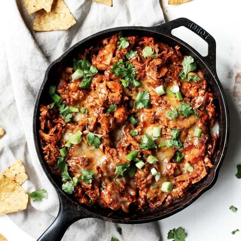 Sweet Potato & Turkey Enchilada Skillet is the best way to use your Thanksgiving leftovers with an easy 5 minute homemade enchilada sauce. You'll make this again and again! Ground Turkey Enchiladas, Enchilada Skillet, Turkey Sweet Potato, Turkey Enchiladas, Thanksgiving Turkey Leftovers, Homemade Enchilada Sauce, Ambitious Kitchen, Homemade Enchiladas, Thanksgiving Weekend