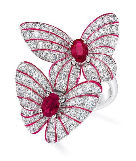 Butterfly Ring with Rubies and Diamonds Rubies And Diamonds, Ruby Rings, Gold Ring Designs, Red Jewelry, Butterfly Ring, Sapphire Pendant, Ruby Jewelry, Butterfly Jewelry, Buying Diamonds