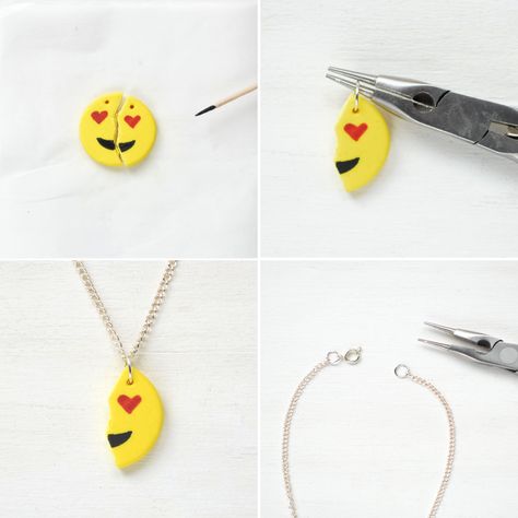 Show Your BFF Some Love With DIY Emoji Necklaces Emoji Earrings, Precious Stones Rings, Bff Necklaces, Friendship Jewelry, New Bands, Gem Ring, Jewelry Online Shopping, Precious Gems, Online Jewelry