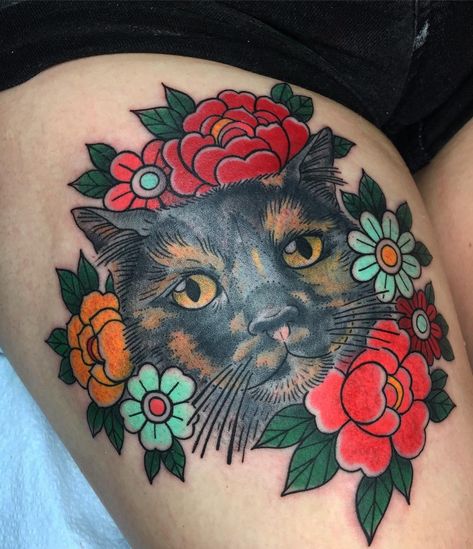 Tortoise Cat Tattoo, Tortoise Shell Cat Tattoo, Tortoiseshell Cat Tattoo, Aki Tattoo, Tortoiseshell Cat, Tortoise Cat, Tortoise Shell Cat, Tattoo Ink, Fun Challenges