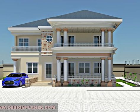 Double Storey House Plans, Modern Contemporary House Plans, Double Storey House, House Plans Mansion, Duplex Design, Classic House Design, Building House Plans Designs, Building Plans House, Duplex House Plans