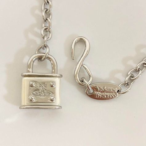 Vivienne westwood Orb Padlock Chain Silver Necklace choker Lock Outlet authentic | eBay