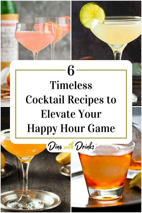 Collage of 4 classic cocktails. Fun Whiskey Cocktails, Happy Hour Drinks Alcohol, Girly Whiskey Drinks, Bourbon Mixed Drinks, Cocktails That Don’t Taste Like Alcohol, Happy Hour Drinks, Whiskey Drinks, Classic Cocktails, Mixology