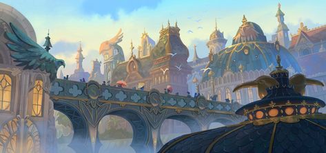 Fantasy Setting Concept Art, Concept Art Tutorial, Fantasy Background, Landscape Concept, Fantasy City, Fantasy Setting, Fantasy Places, Landscape Scenery, Fantasy Aesthetic