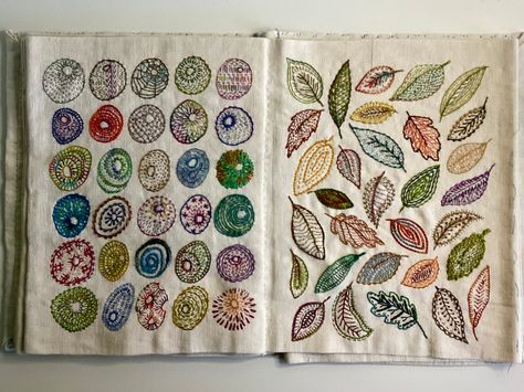 stitch journal textile artist stit by hand Fiber Books Fabric Journals, Embroidery Journals, Stitching By Hand, Stitch Journal, Accessoires Barbie, Fabric Journal, String Crafts, Embroidery Stitch, Fabric Collage