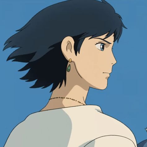 Howl Howls Moving Castle Icon, Howl Pendragon Icon, Howl Pendragon Pfp, Howl Icons, Howls Moving Castle Icon, Howl Pfp, Howls Moving Castle Howl, Howl Pendragon Black Hair, قلعة هاول المتحركة