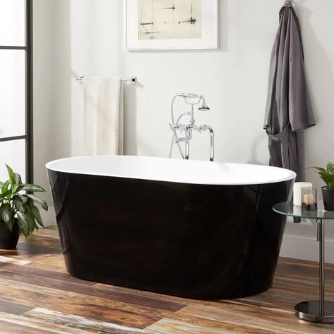 Black Clawfoot Tub, Oval Tub, Minimalist Details, Refinish Bathtub, Vintage Tub, Loft Ideas, Acrylic Tub, Freestanding Tub, Acrylic Bathtub