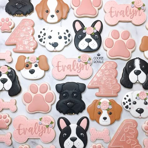 1st Birthday Cake Puppy Theme, Puppy Theme Cookies, Dogs 3rd Birthday, Puppy Party 2nd Birthday, Dog Themed Birthday Cookies, Two Doggone Cute Birthday, Two Let The Dogs Out Birthday, Second Birthday Dog Theme, 2nd Birthday Dog Theme