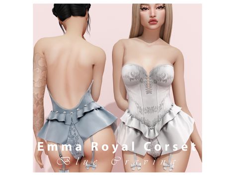 Blue Craving - Emily Royal Corset - The Sims 4 Download - SimsDomination Royal Corset, Sims 4 Anime, Sims 4 Download, Pelo Sims, The Sims 4 Packs, Sims 4 Game Mods, Sims 4 Cc Makeup, Free Sims, Sims 4 Dresses