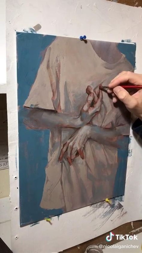 @nicolaiganichev on tiktok Sketchbook Art Inspiration Marker, Fantasy Realism Art, Nicolai Ganichev, Paintings That Sell, How To Paint With Acrylics, Painting Art Lesson, Arte Sketchbook, Amazing Art Painting, Painting Art Projects