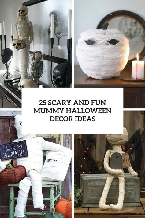 Mummy Outdoor Decorations, Mummy Halloween Decor, Mummy Door, Halloween Styling, Mommy Halloween, Mummy Decorations, Pumkin Decoration, Mummy Halloween, Halloween Decor Ideas