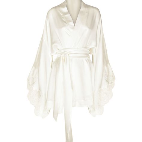 Venise silk-satin short robe ($1,335) ❤ liked on Polyvore featuring intimates, robes, lingerie, pajamas, underwear, dresses, women, floral robe, short kimono and short bath robe Kimono Lingerie, Fancy Robes, Silk Bathrobe, Kimono Bathrobe, Carine Gilson, Short Kimono Robe, Lingerie Satin, Women Kimono, Kimono Dressing Gown