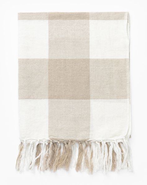 Tan Gingham Throw Lake House Bedding, Gingham Nursery, Gingham Blanket, Mcgee Home, Block Print Quilt, Rug Guide, Mcgee & Co, Comfort Blanket, Feel Like Home