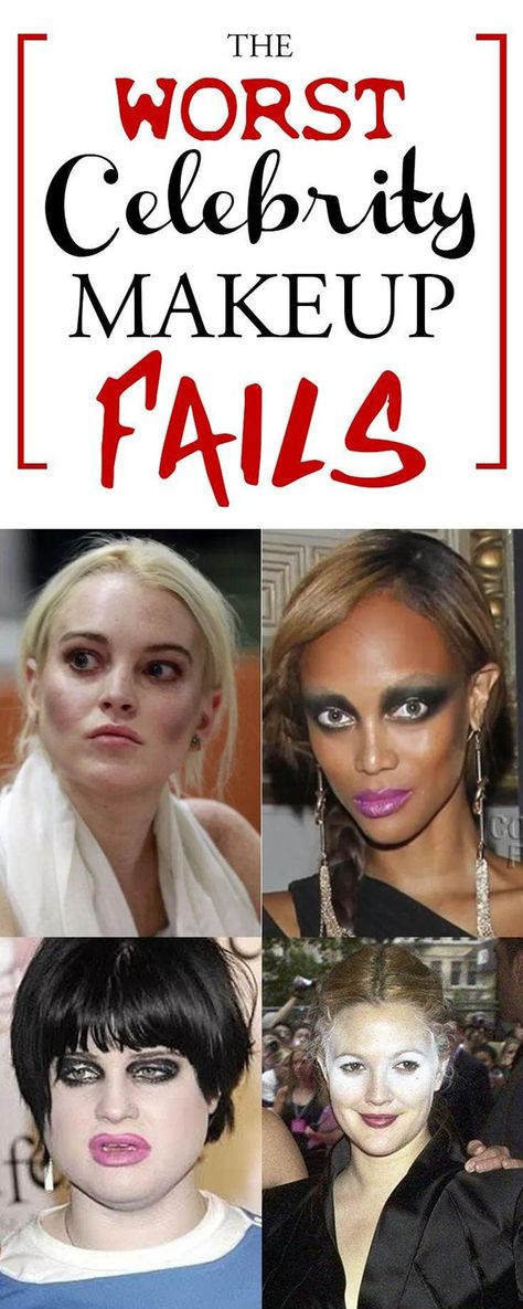 The Worst Celebrity Makeup Fails Bad Makeup Fails, Celebrity Makeup Fails, Makeup Gone Wrong, Makeup Fail, Makeup Fails Funny, Black Makeup Looks, Beauty Mistakes, Bad Makeup, Makeup Fails