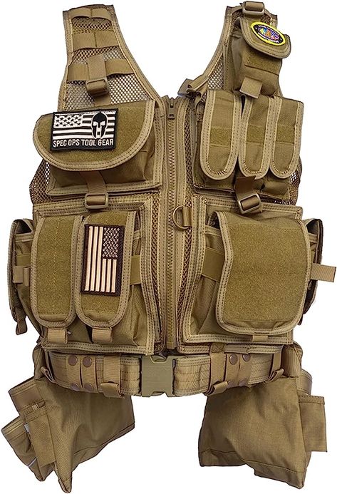 SOTG Charlie Tactical Tool Vest with Tools Pouches, Lightweight & Durable Construction Vest with Weight Dispersal Technology for Construction Work, Framers, Electricians, Carpenters Tool Vest Electrician, Tool Vest, Electrician Tool Pouch, Spec Ops, Molle System, Tool Pouch, Construction Work, Work Gear, Large Pouch