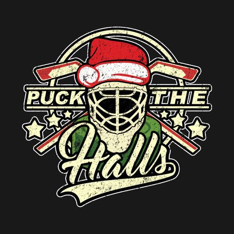 Cricket Hockey Ideas, Hockey Basket, Hockey Projects, Hockey Santa, Christmas Hockey, Hockey Puck Drawing, Hockey Wallpaper, Hockey Sweatshirts Design, Hockey Christmas