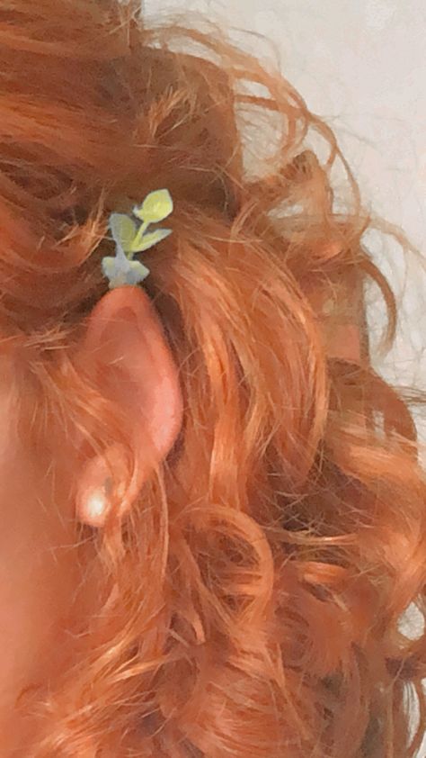 Ginger Hair Cottagecore, Ginger Fairy Aesthetic, Red Hair Cottage Core, Fairy Ears Aesthetic, Cottagecore Hair Color, Ginger Fluffy Hair, Fluffy Ginger Hair, Ginger Cottagecore, Ginger Aesthetic Girl