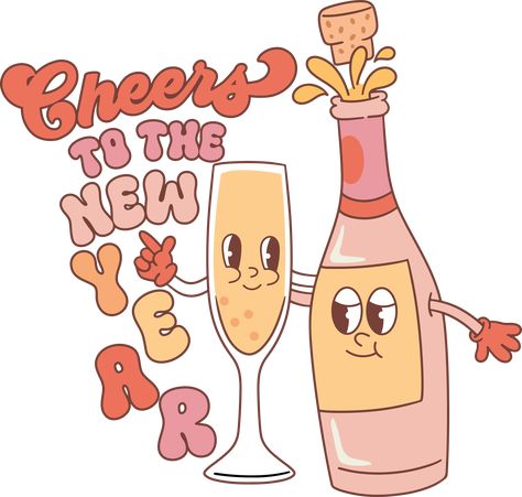 New Years Eve Illustration, New Year Widget, New Years Wallpaper, Junk Journal Stickers, Happy New Year Party, Diy Pop Up Cards, Icon Widget, New Year Background, Wallpapers Widgets