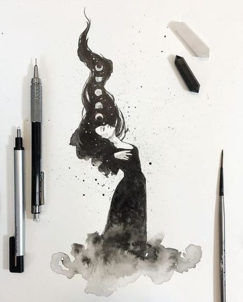 Morgan Le Fay, Copic Marker, Print Ideas, Goddess Art, Witch Art, Story Writing, Ink Painting, Wrist Tattoos, Copic