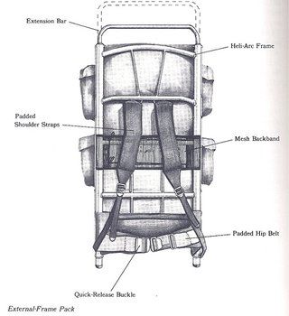 External frame backpack - Anatomy Bushcraft Pack, External Frame Backpack, Fallout New Vegas Ncr, Tactical Bags, Frame Backpack, Alice Bag, Backpack Ideas, Duluth Pack, Survival Items