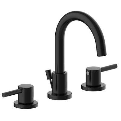 Design House Eastport II Matte Black 2-Handle Widespread WaterSense Bathroom Sink Faucet with Drain in the Bathroom Sink Faucets department at Lowes.com Bathroom Simple, Brass Bathroom Faucets, Cultured Marble Vanity Top, Contemporary Bathroom Sinks, Powder Horn, Waterfall Shower, Vanity Faucet, Widespread Bathroom Faucet, Cultured Marble