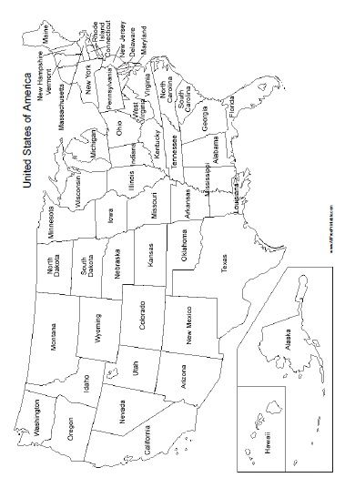 Free Printable United States Map with States Names United States Map Printable, Us Map Printable, Map Quiz, State Abbreviations, Us State Map, Map Of The United States, Map Worksheets, States And Capitals, Flag Coloring Pages